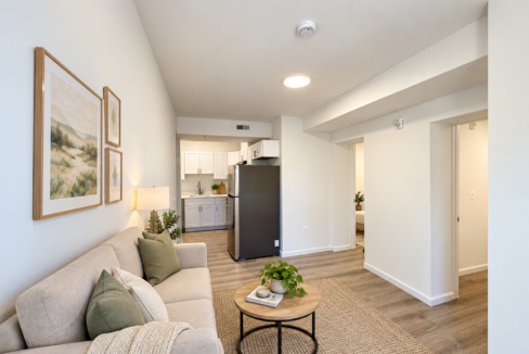Virtually staged living and dining area at 1358 Queen St NE #102, Washington, DC
